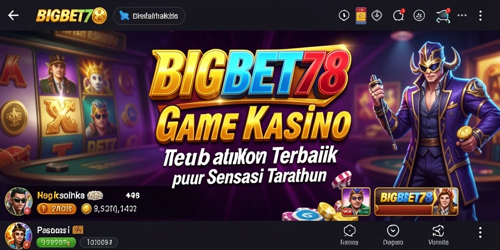 Screenshot utama BIGBET78 menampilkan aksi gameplay Kasino yang seru.