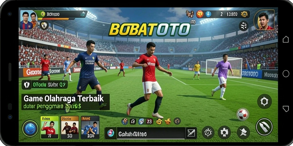 Screenshot gameplay BOBATOTO dengan aksi olahraga yang seru.