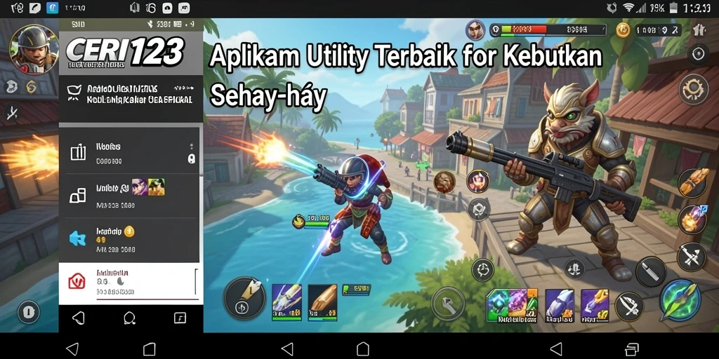 Tampilan utama CERI123 dengan berbagai fitur Utility yang mendukung produktivitas.