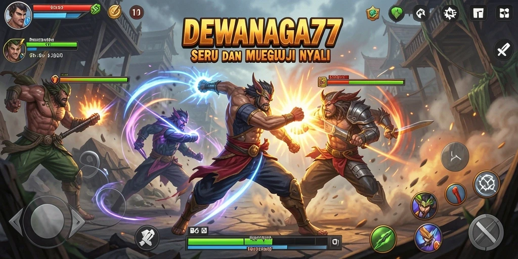 Tampilan penuh aksi dalam DEWANAGA77 dengan karakter dan pertarungan seru.