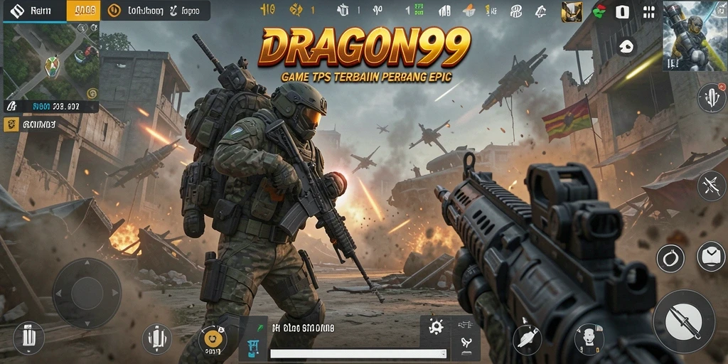 Screenshot gameplay DRAGON99 menampilkan aksi tembak-tembakan seru.