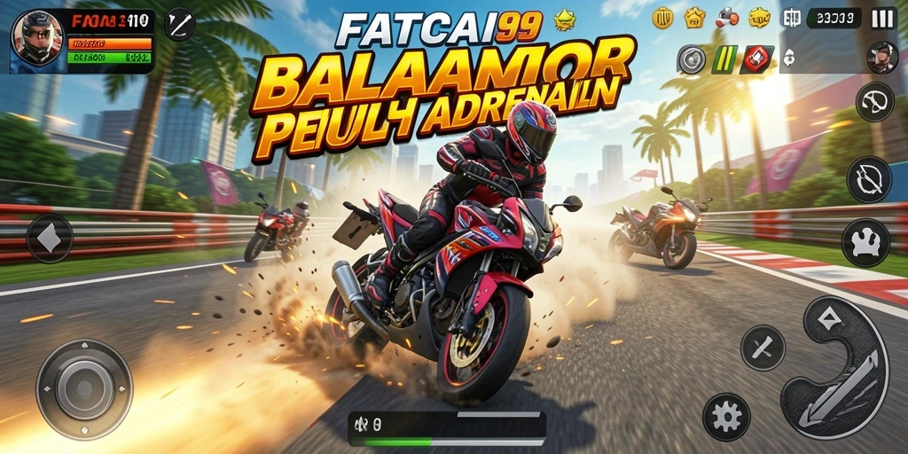 Gameplay seru balapan motor di FATCAI99 dengan trek menantang.