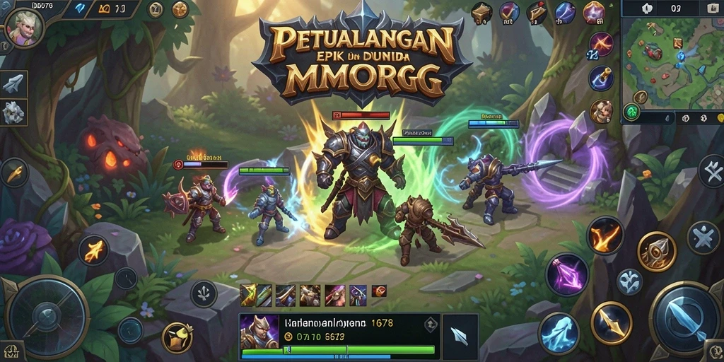 Tampilan gameplay menakjubkan dalam dunia MMORPG yang luas.