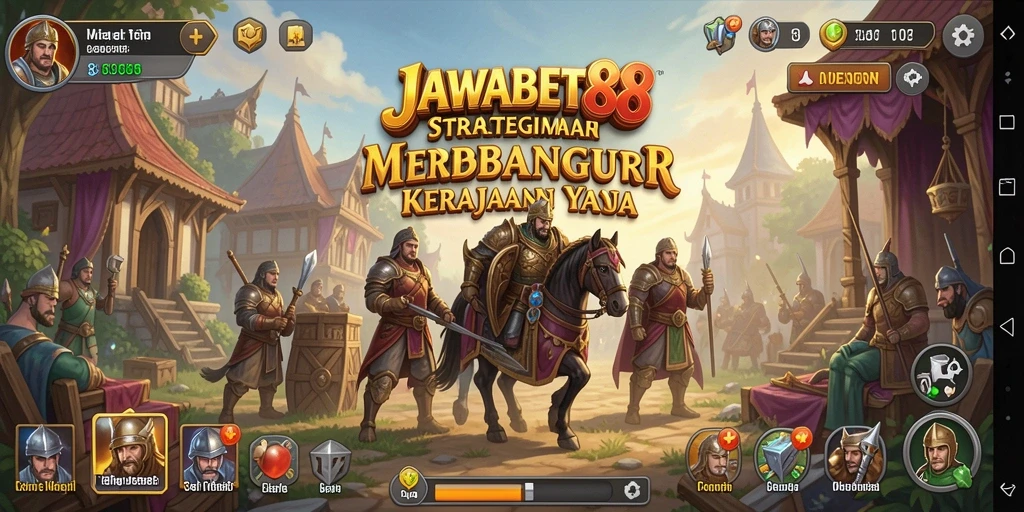 Screenshot utama JAWABET88 menampilkan aksi pertempuran strategi yang seru.