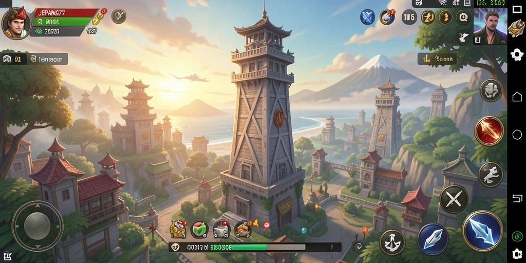 Tampilan menarik dari gameplay Tower Defense di JEPANG77, menunjukkan strategi pertahanan yang dibangun.