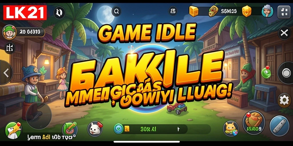 Screenshot utama menampilkan gameplay menarik dari LK21 dengan aktivitas membangun kerajaan.