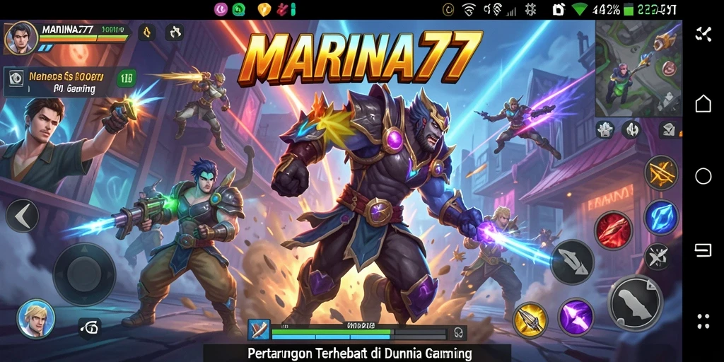 Tampilan aksi pertarungan seru dalam MARINA77.