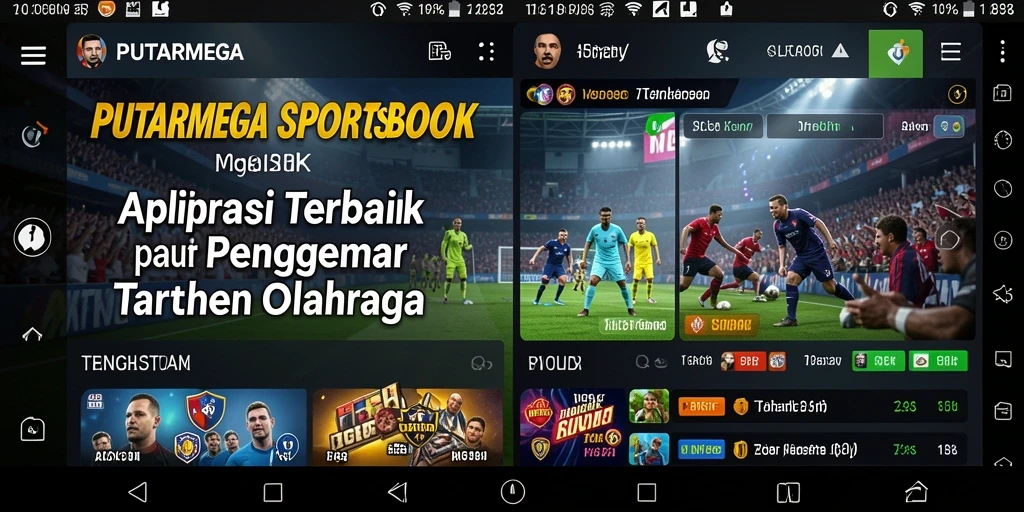 Screenshot PUTARMEGA menampilkan tampilan taruhan olahraga yang menarik.