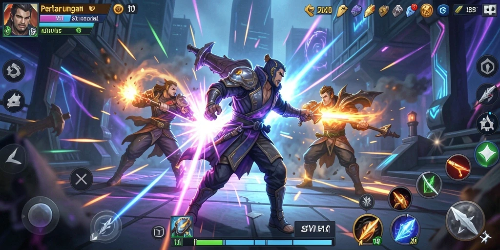 Tampilan gameplay Fighting yang intens dan mendebarkan di SVIP2.