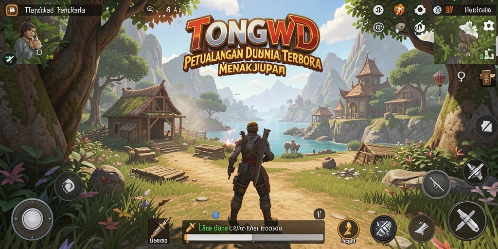 Tampilan gameplay TONGWD yang menakjubkan di dunia terbuka.