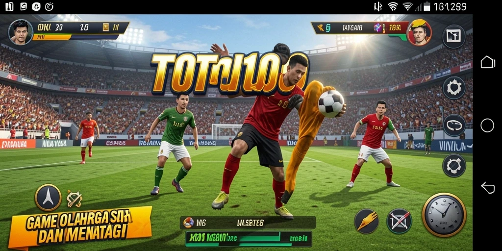 Tampilan seru dari gameplay TOTO1000 yang menguji keterampilan olahraga.