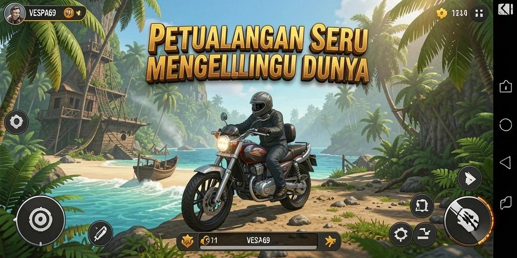 Tampilan gameplay VESPA69 yang menakjubkan dan penuh aksi.